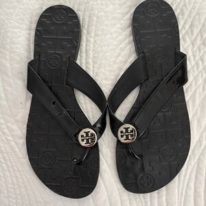 Tory Burch Black Sandals with Logo